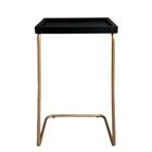 Mesa De Apoio Lateral Para Sofá Ou Cama Preta E Cobre