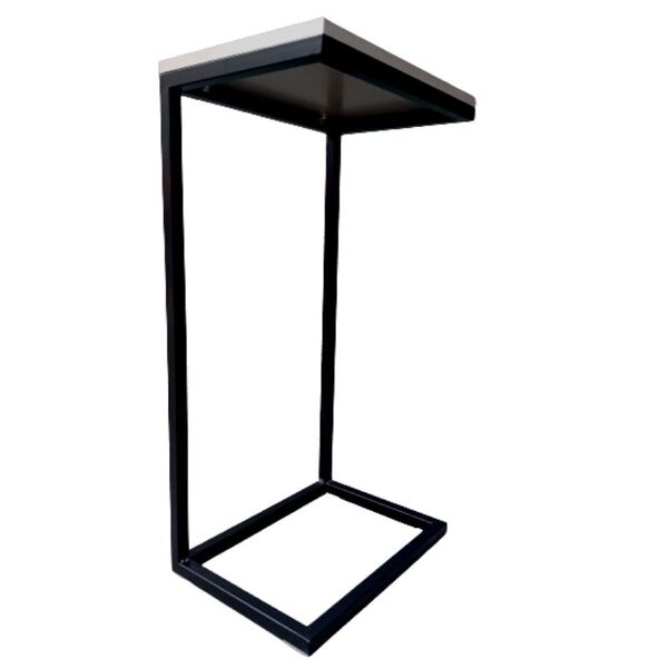 Mesa De Apoio Lateral Para Sofás - Tampo De Mdf Platina E Bas