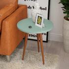 Mesa De Apoio Lateral Pés Madeira Maciça Verde Bellagio Legs