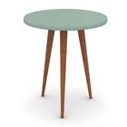 Mesa De Apoio Lateral Pés Madeira Maciça Verde Bellagio Legs