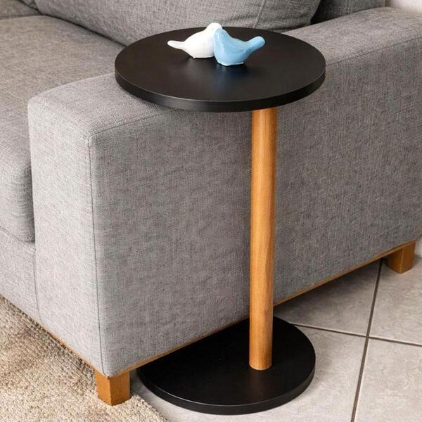 Mesa De Apoio Lateral Redonda Monopé Para Sofá E Cama