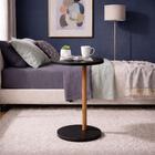 Mesa De Apoio Lateral Redonda Monopé Para Sofá E Cama