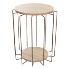 Mesa De Apoio Lateral Redonda Sala De Estar Aço Corten/castan