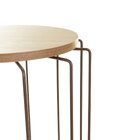 Mesa De Apoio Lateral Redonda Sala De Estar Aço Corten/castan