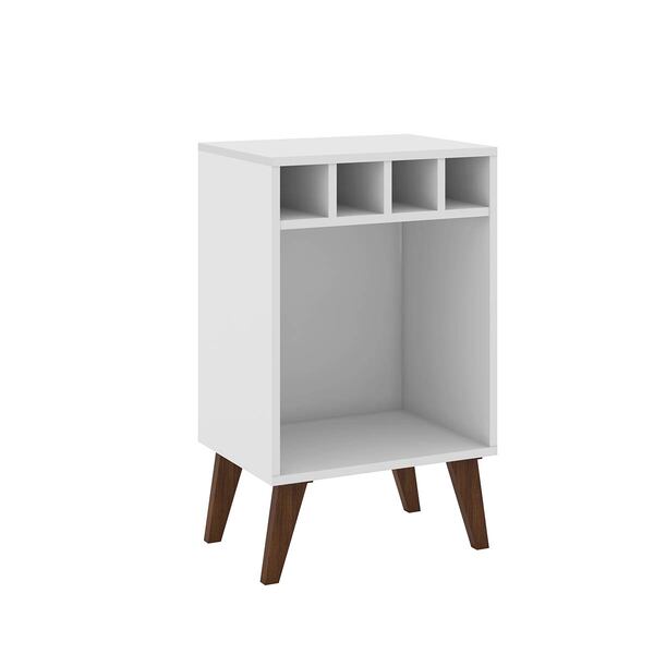 Mesa De Apoio Lateral Retrô 43 X 71 Cm Nicho Adega Mdp Branco
