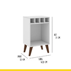 Mesa De Apoio Lateral Retrô 43 X 71 Cm Nicho Adega Mdp Branco