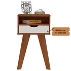 Mesa De Apoio Lateral Vip Com Gaveta E Nicho - Cedro / Off Wh