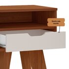 Mesa De Apoio Lateral Vip Com Gaveta E Nicho - Cedro / Off Wh