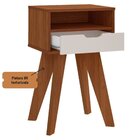 Mesa De Apoio Lateral Vip Com Gaveta E Nicho - Cedro / Off Wh