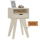 Mesa De Apoio Lateral Vip Com Gaveta E Nicho - Off White