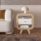 Mesa De Apoio Lyon Com Entrada Usb Nature Branco