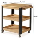 Mesa De Apoio Menor Com Rodízios Angus Carvalho Carvalho/pret