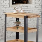 Mesa De Apoio Menor Com Rodízios Angus Carvalho Carvalho/pret