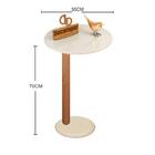 Mesa De Apoio Monopé Para Sofá Redonda Off White 35x70 Cm