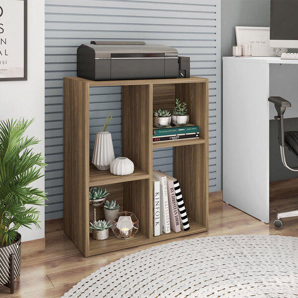 Mesa De Apoio Multiuso 02 Nichos E 02 Prateleiras Milan Mel C