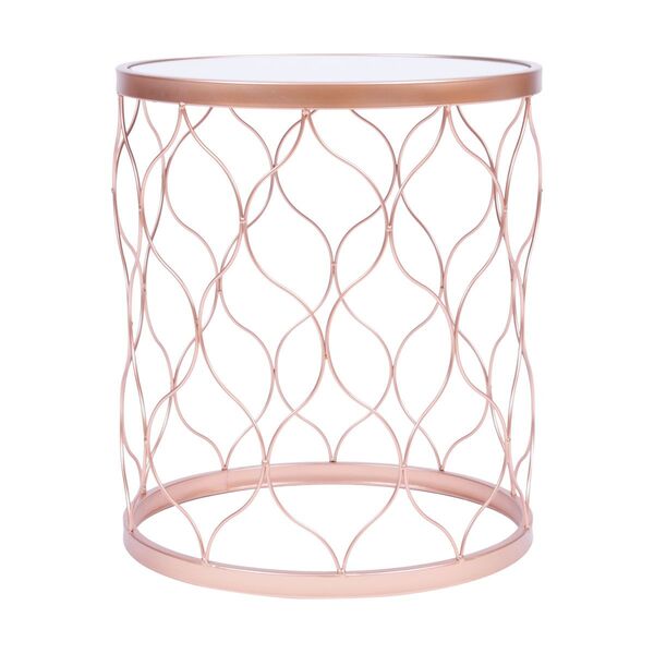 Mesa De Apoio Osíris Com Tampo Espelhado E Estrutura Em Metal