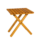 Mesa de Apoio para Jardim Dobrável Solarium Quadrada 44,5x40x40cm Eucalipto Amarelo Naterial