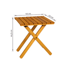 Mesa de Apoio para Jardim Dobrável Solarium Quadrada 44,5x40x40cm Eucalipto Amarelo Naterial