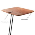 Mesa De Apoio Para Sofá Bandeja Castanho Base Preta
