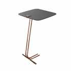 Mesa De Apoio Para Sofá Bandeja Concreto Base Cobre