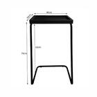 Mesa De Apoio Para Sofá Bandeja Espelhada Laca Preta Base Bro