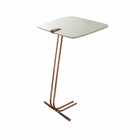 Mesa De Apoio Para Sofá Bandeja Off White Base Cobre