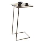 Mesa De Apoio Para Sofá Bandeja Off White Base Cromada