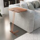 Mesa De Apoio Para Sofá Castanho Com Base Em Metal Castanho