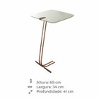 Mesa De Apoio Para Sofá Com Base Em Metal Off White
