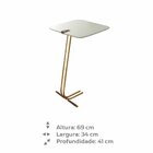 Mesa De Apoio Para Sofá Com Base Em Metal Off White