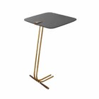 Mesa De Apoio Para Sofá Concreto Com Base Em Metal Cinza