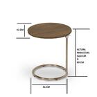 Mesa De Apoio Paty Regulável Em Aço Cobre Da Tampa Malbec