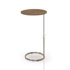 Mesa De Apoio Paty Regulável Em Aço Cobre Da Tampa Malbec