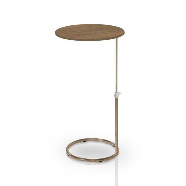 Mesa De Apoio Paty Regulável Em Aço Cobre Da Tampa Malbec