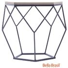 Mesa De Apoio Pentágono Com Tampo Em Madeira E Estrutura Em M