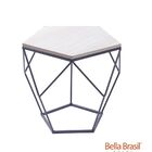 Mesa De Apoio Pentágono Com Tampo Em Madeira E Estrutura Em M