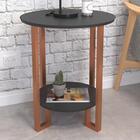 Mesa De Apoio Pés Industrial De Cobre Cristal - Preto