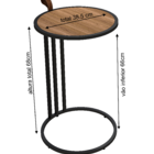 Mesa De Apoio Redonda Para Sofa Estilo Industrial