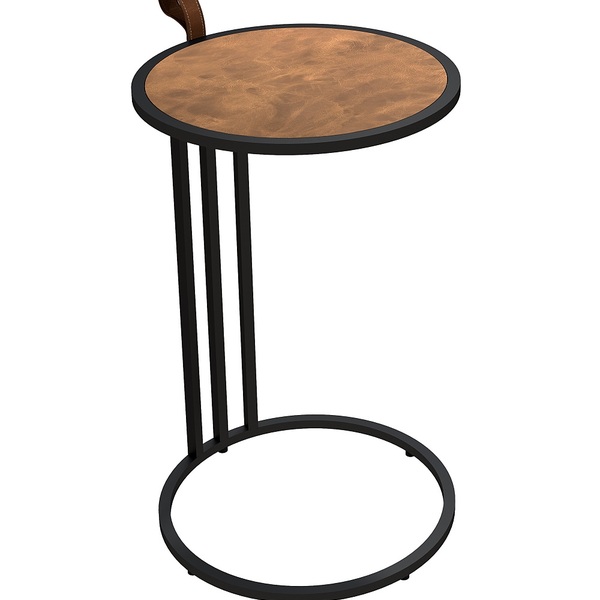 Mesa De Apoio Redonda Para Sofa Estilo Industrial