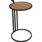 Mesa De Apoio Redonda Para Sofa Estilo Industrial Freijo Não