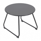 Mesa de Apoio Redonda Timea Aço 37x48x48cm Cinza Naterial