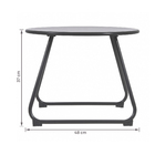 Mesa de Apoio Redonda Timea Aço 37x48x48cm Cinza Naterial