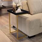 Mesa De Apoio Reggio Preto Pe Dourado