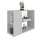 Mesa De Apoio Retangular Com Prateleiras Onix Branco