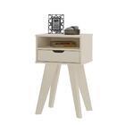 Mesa De Apoio Retrô 1 Gaveta Avalon Off White