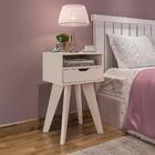 Mesa De Apoio Retrô 1 Gaveta Avalon Off White