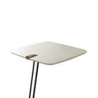 Mesa De Apoio Soft Off White Para Sofá - Base Preta