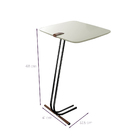 Mesa De Apoio Soft Off White Para Sofá - Base Preta