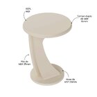 Mesa De Apoio Tampo Redondo Artely Tutti Off White