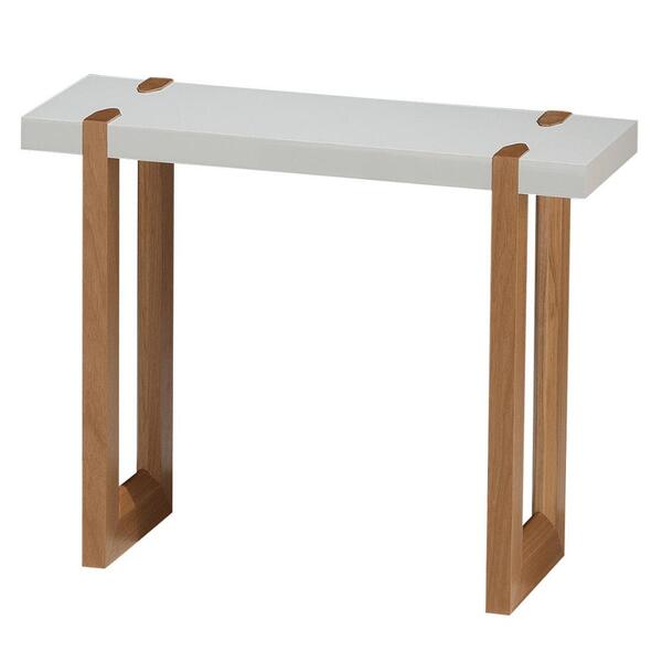 Mesa De Apoio Zurique Univ 70 Cm Tampo Madeira Branco Base Ma